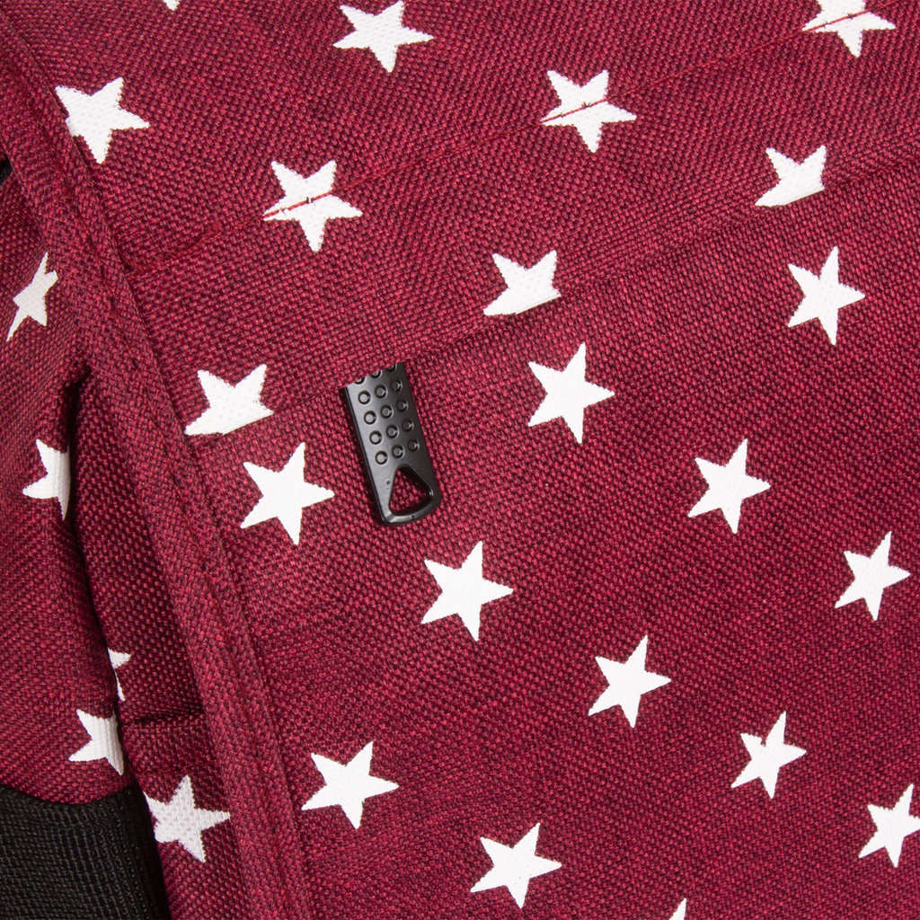 New Rebels ®  Star26 - Medium A4 Umhängetasche Mit Überschlag - Mit Stars - Burgundy