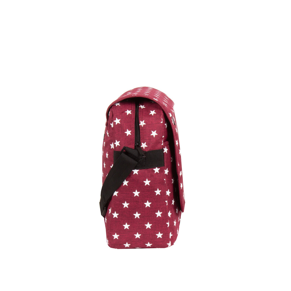 New Rebels New Rebels ®  Star26 - Medium Shoulderbag  A4 - Crossbodybag met flap - with stars - Burgundy