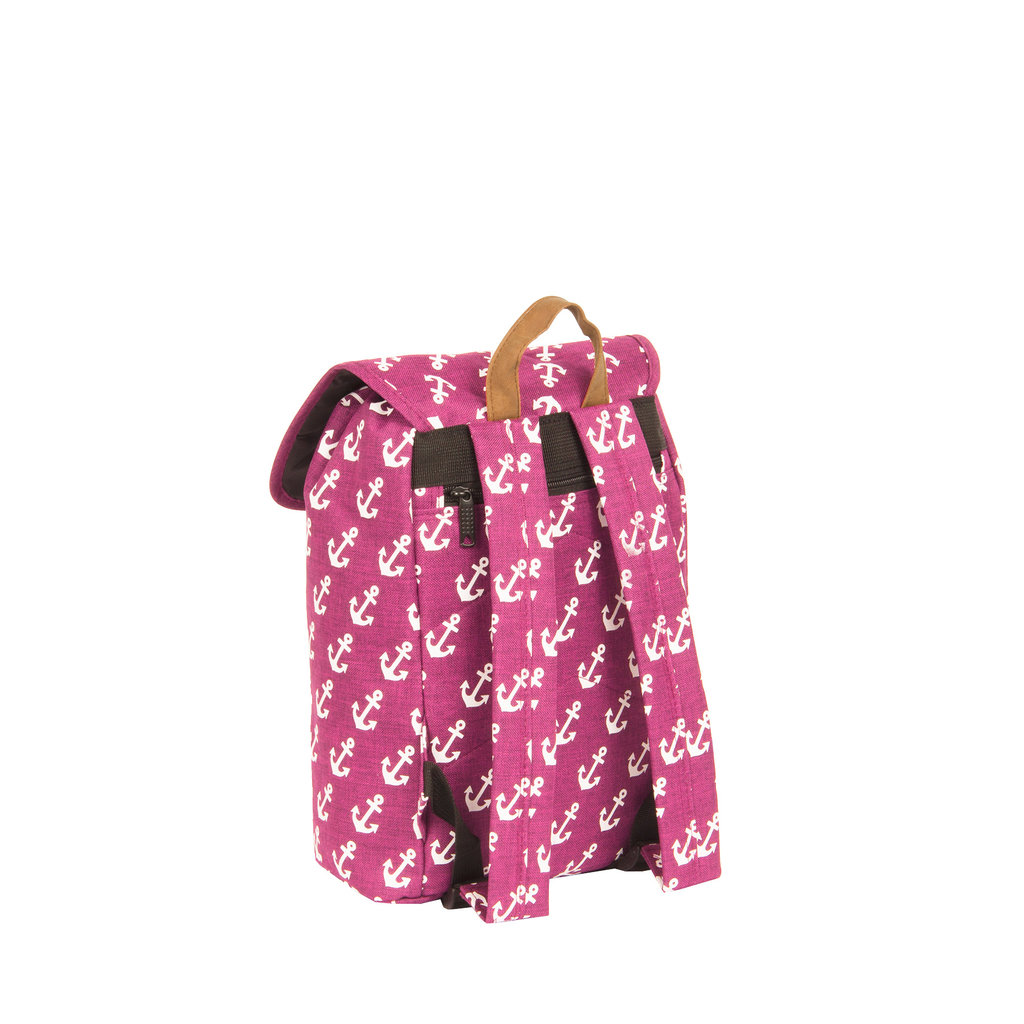 New-Rebels® Sealife - Small - Flap - Anchor - Backpack - Pink - 25x13x40cm