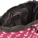 New-Rebels® Sealife - Small - Flap - Anchor - Backpack - Pink - 25x13x40cm