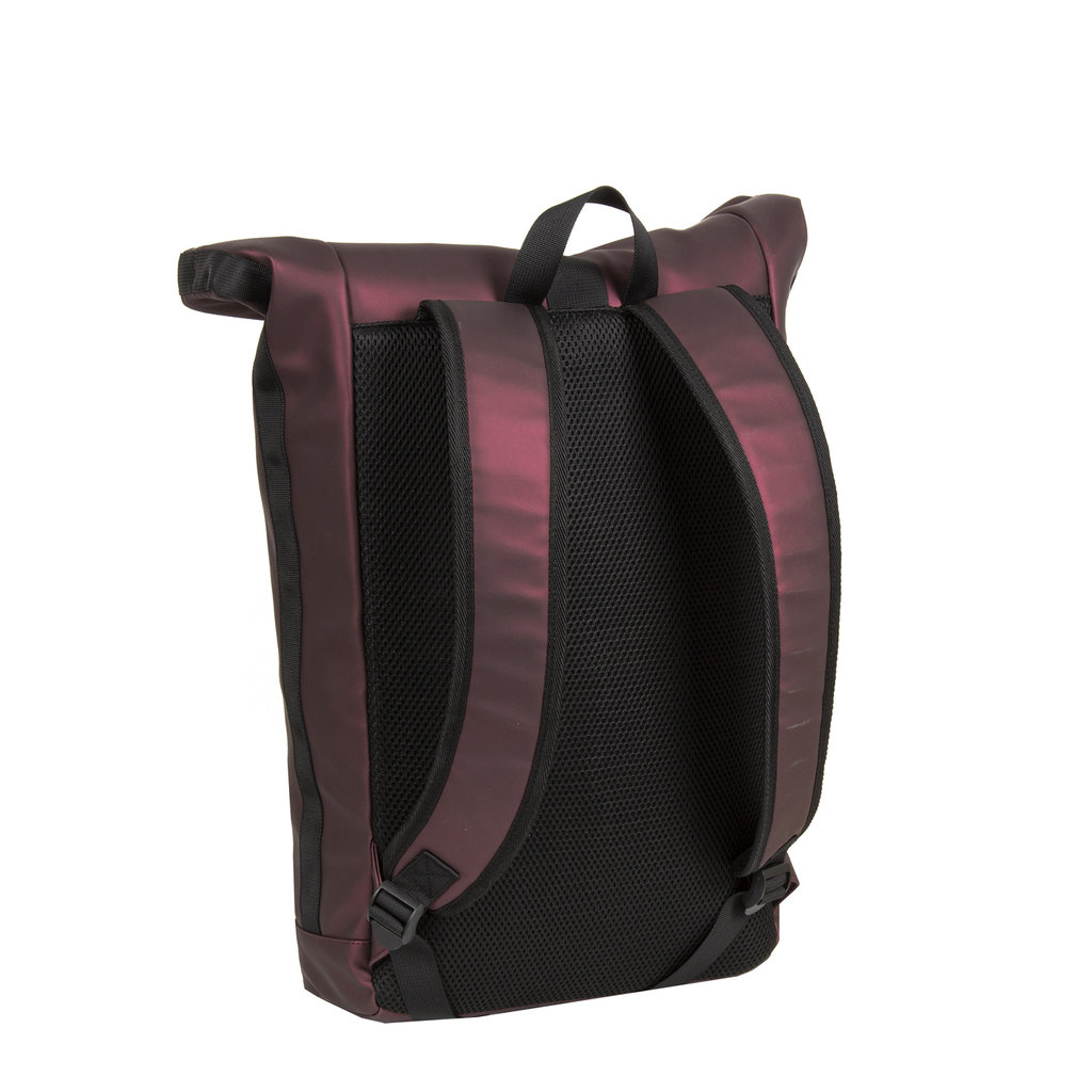 New-Rebels® Mart - Roll-Top - Backpack - Waterafstotend  - Metallic Burgundy  - Large II - 30x12x43cm - Rugtas - Rugzak