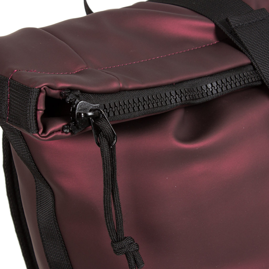 New Rebels Mart New York Metallic Burgundy 19L Rucksack Rolltop Wasserabweisend Laptop 15.6