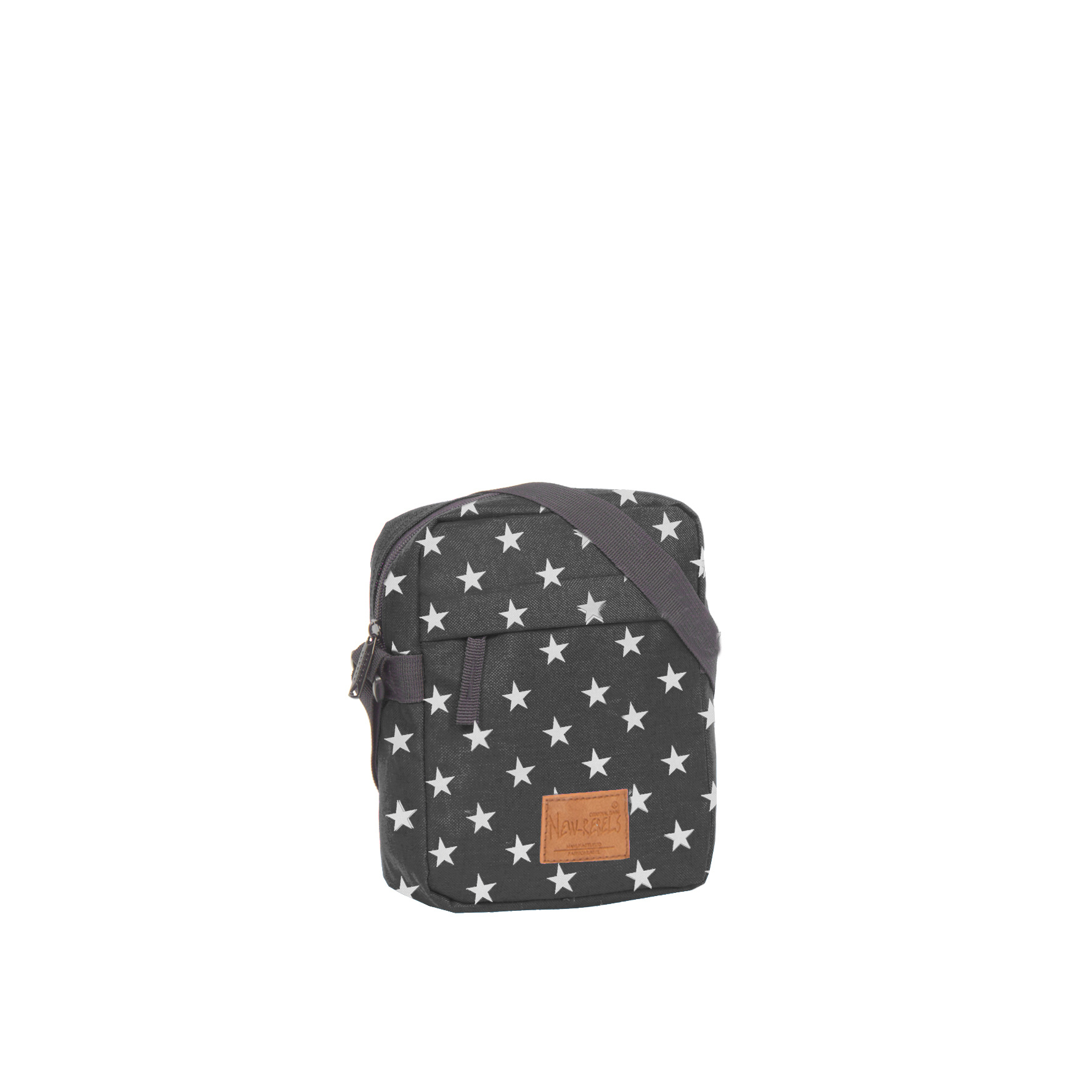 New Rebels New-Rebels® Star Range - Top Zip - Stars - Crossbody Tas - Zwart - 18x7x23cm