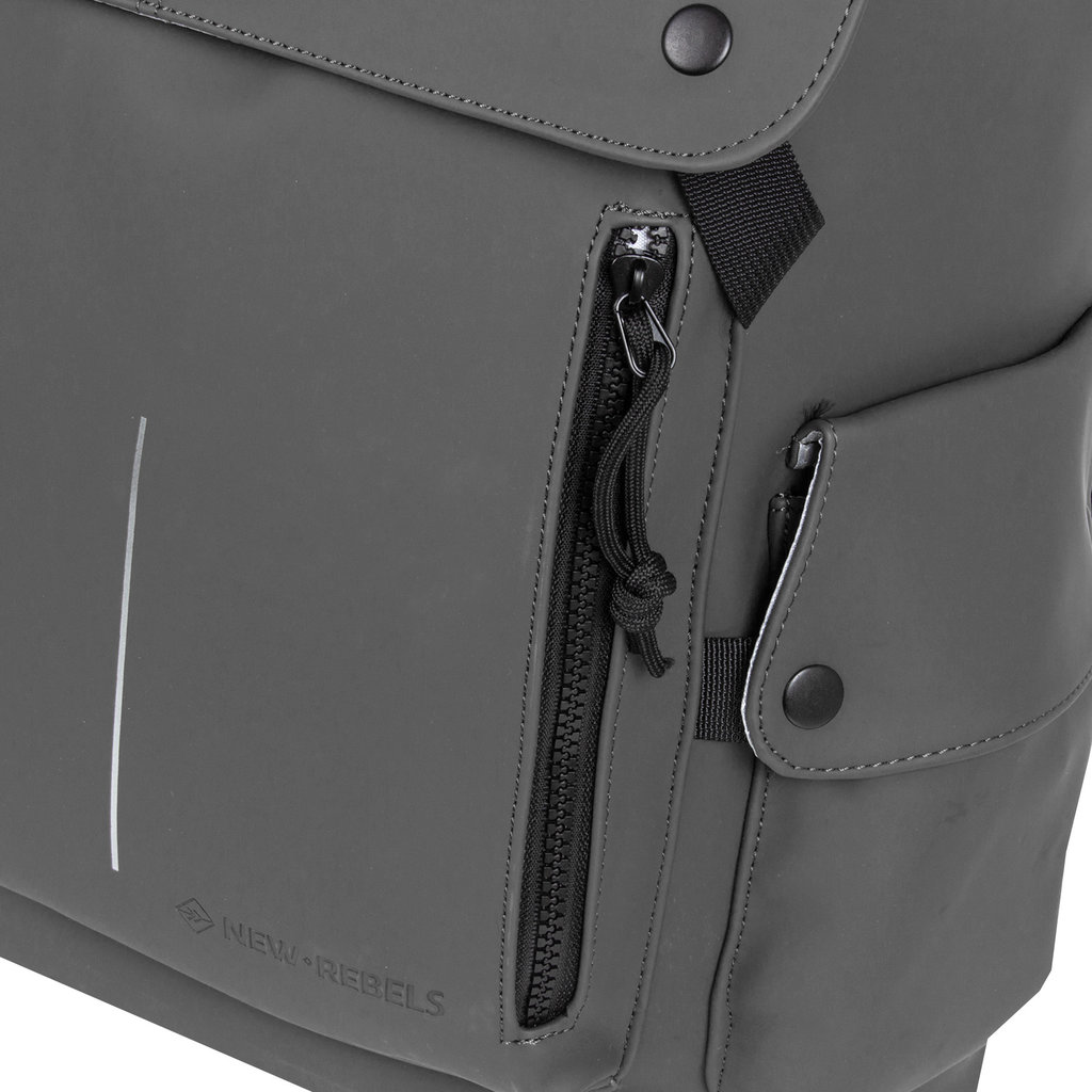New Rebels ® Mart - PU - Laptop - Backpack - Water-resistant - Grey
