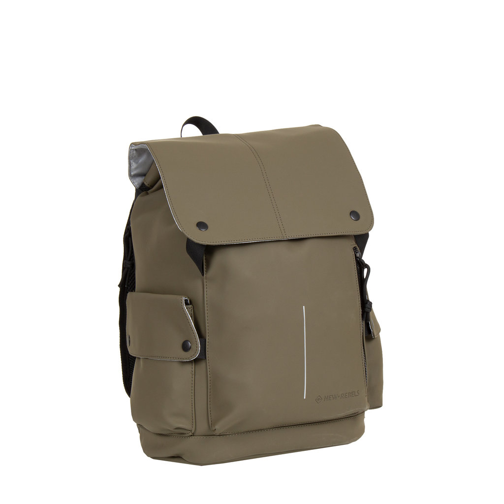 New Rebels New Rebels ® Mart - PU - Laptop - Backpack - Water-resistant - Olive
