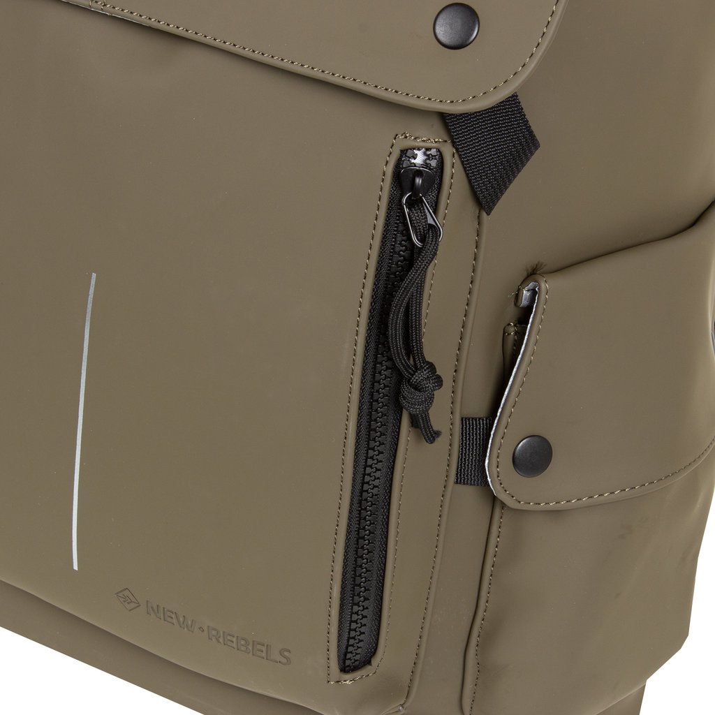 New Rebels New Rebels ® Mart - PU - Laptop - Backpack - Water-resistant - Olive