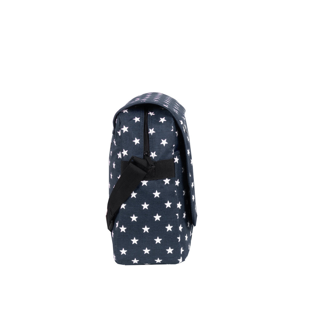 New Rebels ® Star26 - Medium Shoulderbag  A4 - Crossbodybag met flap - with stars -  shadow blue with stars