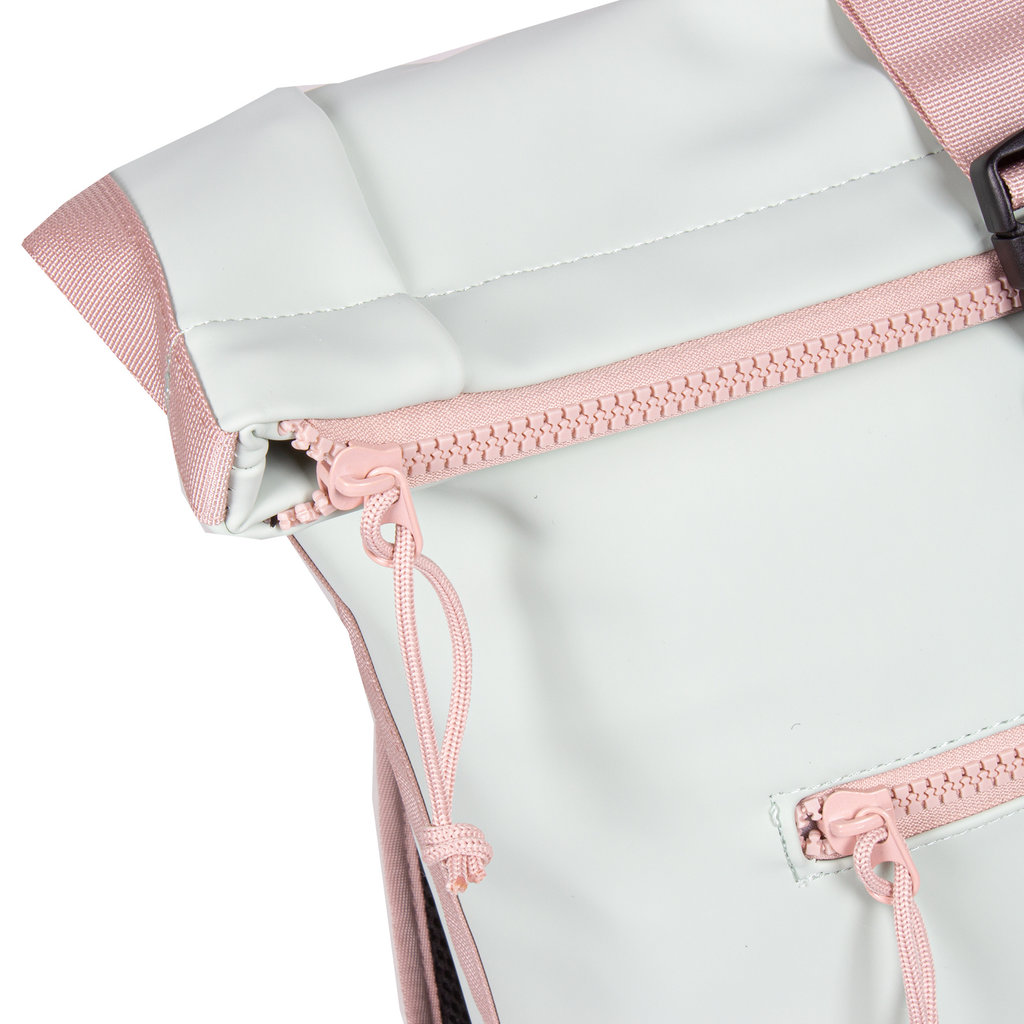New Rebels New Rebels ® Tim - Rolltop - Rugtas - Rugzak - Waterafstotend - Mint/Zacht Roze