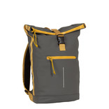 New Rebels ®  Tim - rolltop - Backpack - Water-resistant - Anthracite/Yellow
