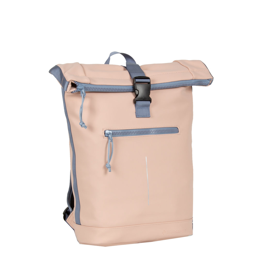 New Rebels ® Tim - Rolltop - Rugtas - Rugzak - Waterafstotend - Zacht Roze/Lila