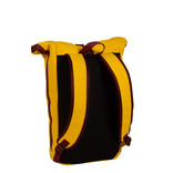 New Rebels® Tim - Roll-Top - Backpack - Water-resistant - Yellow/Burgundy - 30x12x43cm