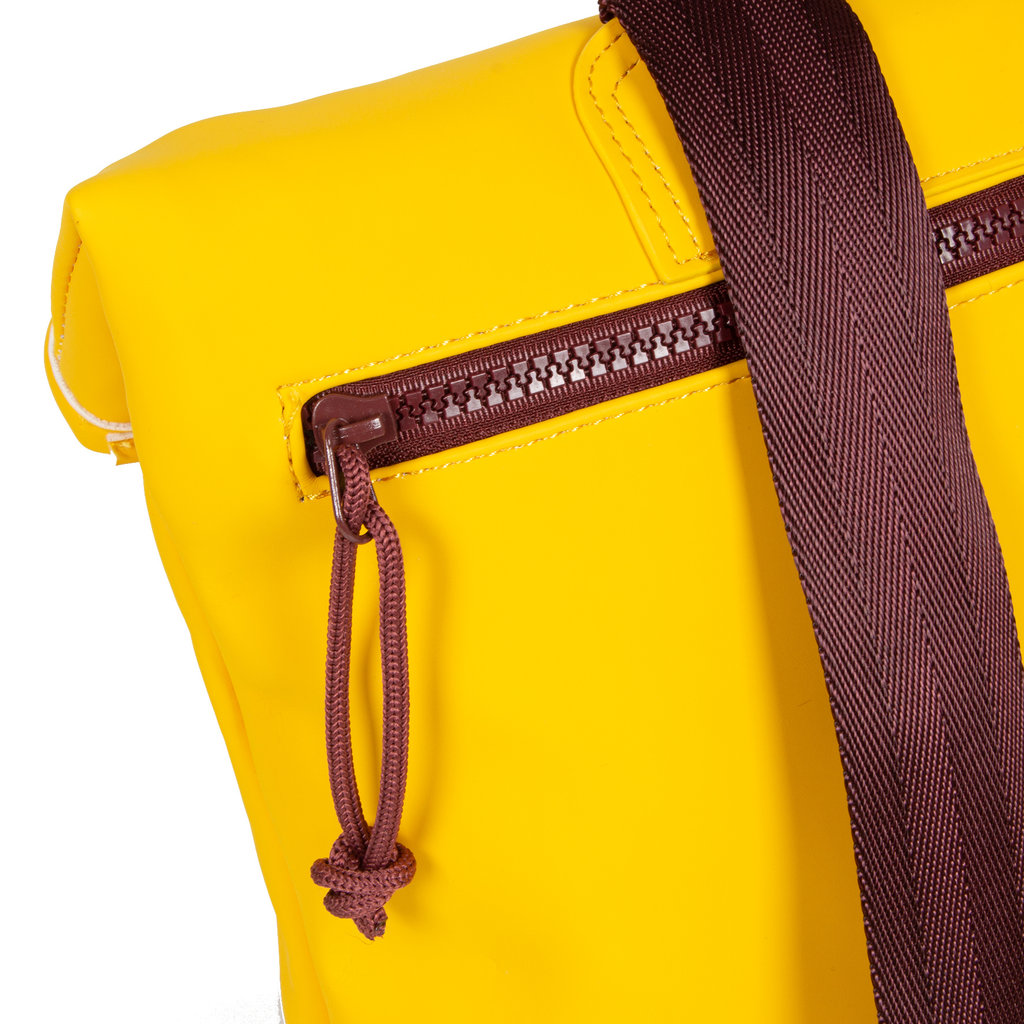 New Rebels® Tim RollTop Backpack Small Yellow/Burgundy New Rebels