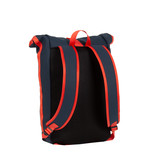 New Rebels® Tim - Roll-Top - Backpack - Water-resistant - Navy Blue/Red - 30x12x43cm