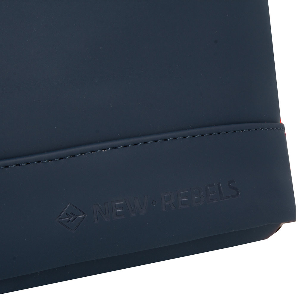New Rebels ®  Tim - rolltop - Backpack - Water-resistant - Navy Blue/Red