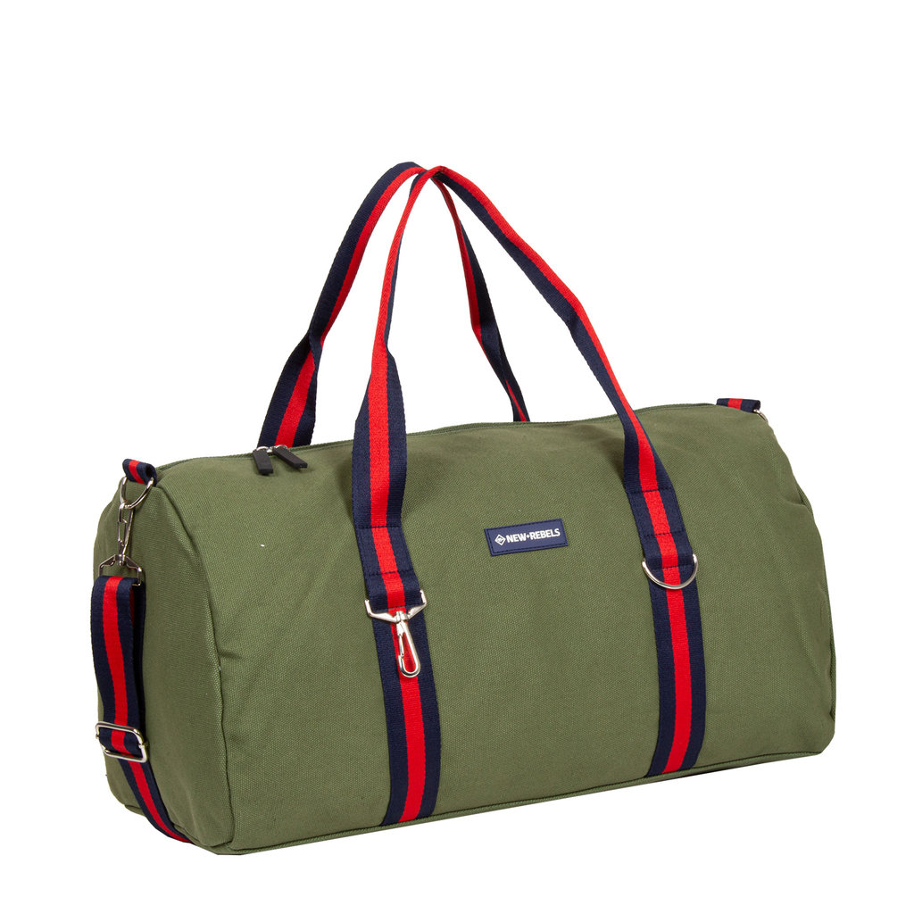 New-Rebels® - Stan - Canvas - Sport bag - Weekend bag - 50x25x25cm - Olive