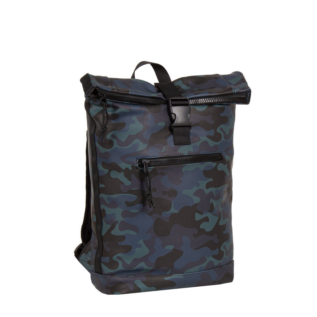New-Rebels® Mart Rolltop Laptop Rugzak - 15,6 inch - Large II - Camouflage - Army Dark - New-Rebels.com