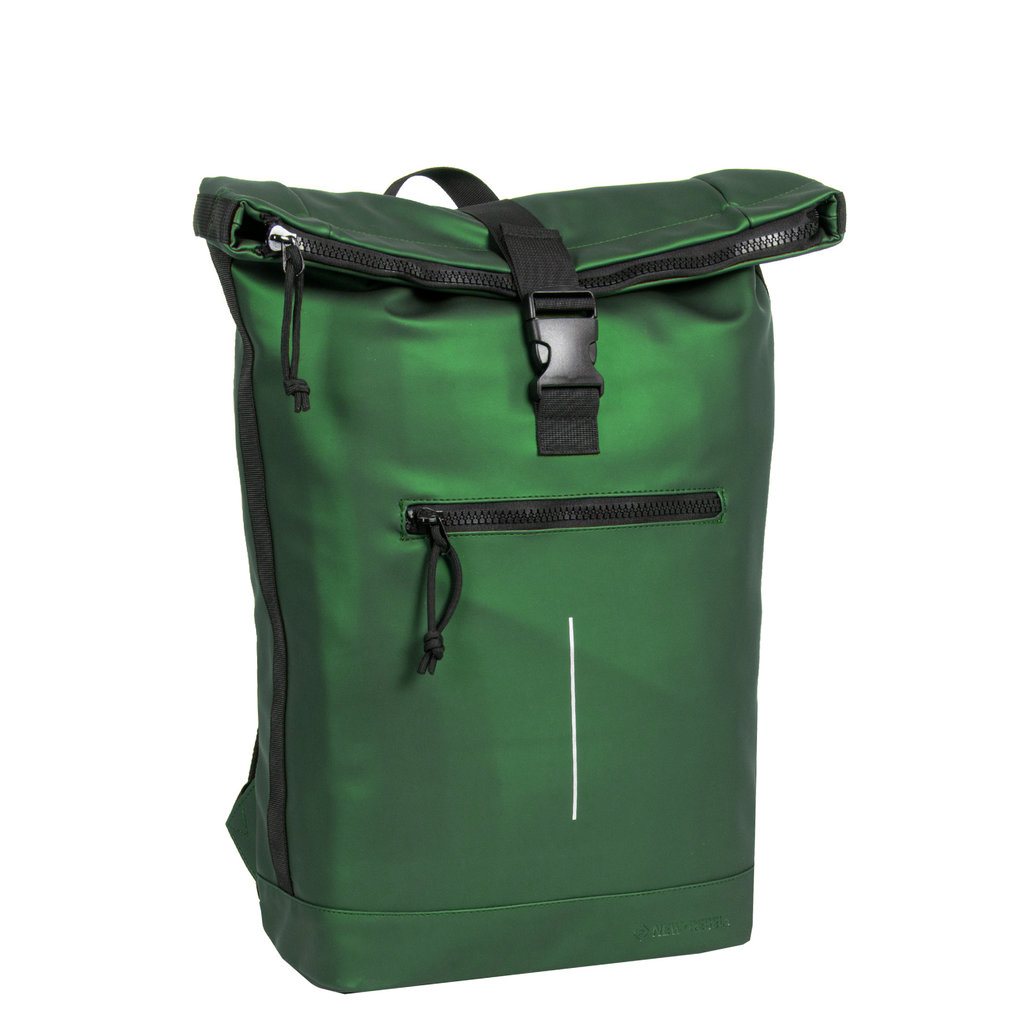 Waar Leugen emulsie New-Rebels® Mart - Roll-Top - Backpack - Waterafstotend - Metallic Green -  Large II - Rugtas - Rugzak - New Rebels