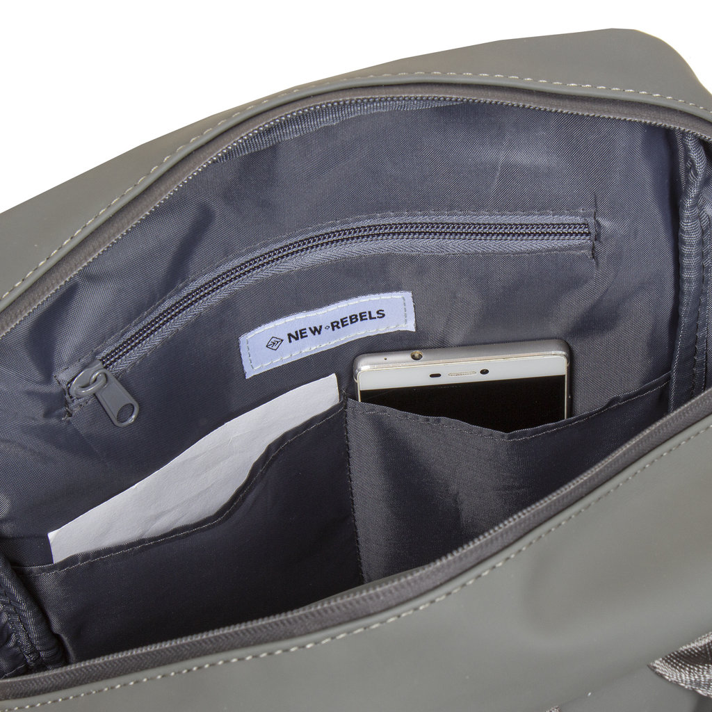 New-Rebels ® Harper 1- Backpack - Laptoptas - Rugtas - 9 Liter - 28x8x38 - Antraciet Grijs