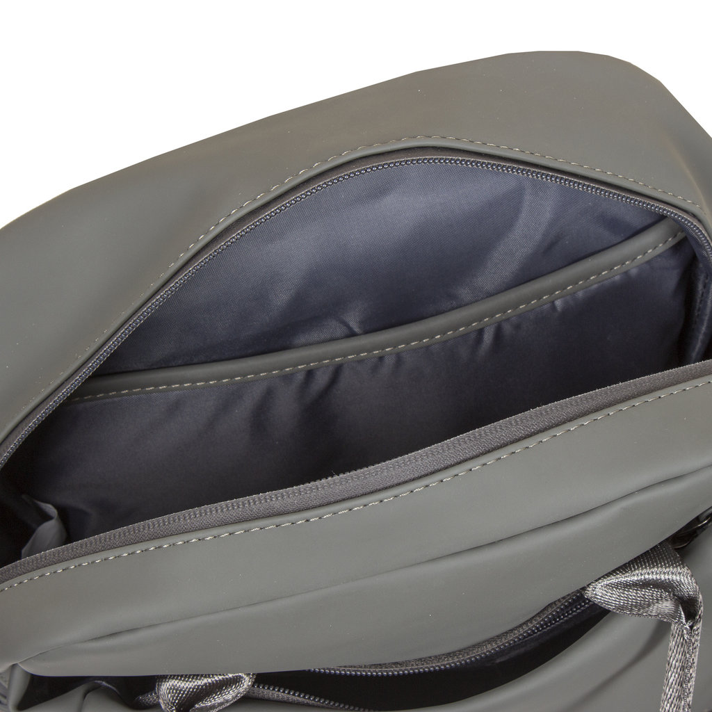 New Rebels New Rebels Harper Miami Rugzak 9L Waterafstotende Laptop Rugtas 13 inch Schooltas en Werktas van PU Comfortabel Antraciet