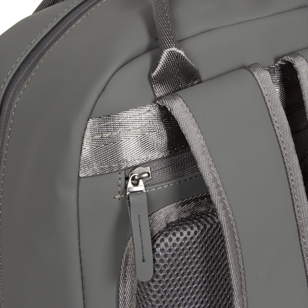 New Rebels New Rebels Harper Miami Rugzak 9L Waterafstotende Laptop Rugtas 13 inch Schooltas en Werktas van PU Comfortabel Antraciet