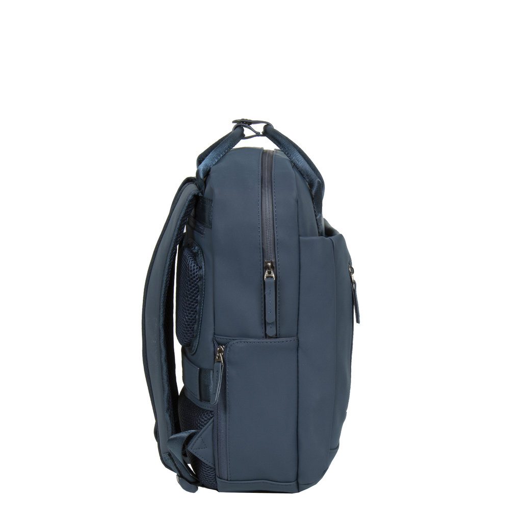 New Rebels New Rebels Miami Rugzak 9L Waterafstotende Laptop Rugtas 13 inch Schooltas en Werktas van PU Comfortabel Navy