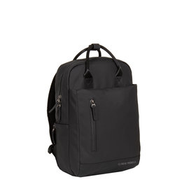 New Rebels Harper  Miami Rugzak 9L Waterafstotende Laptop Rugtas 13 inch Schooltas en Werktas van PU Comfortabel Zwart