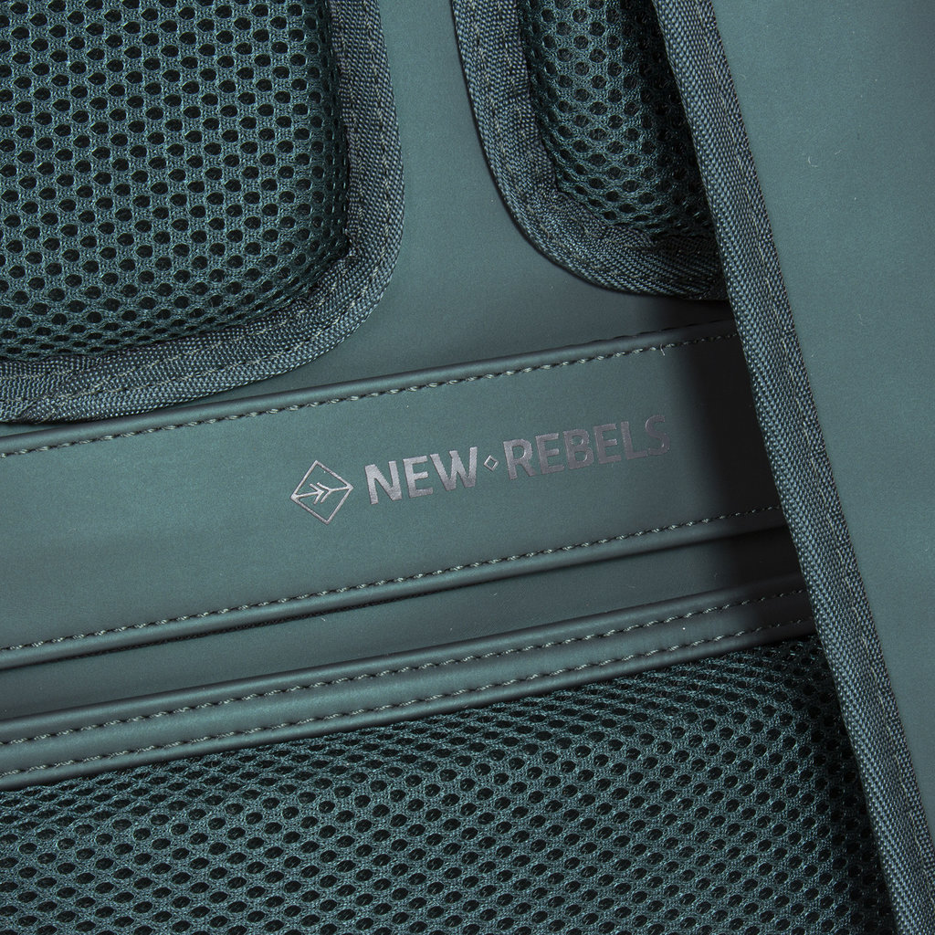 New Rebels ® Harper - Rugzak - Laptoptas - Rugtas - 18 Liter - Donker Groen -  Metallic