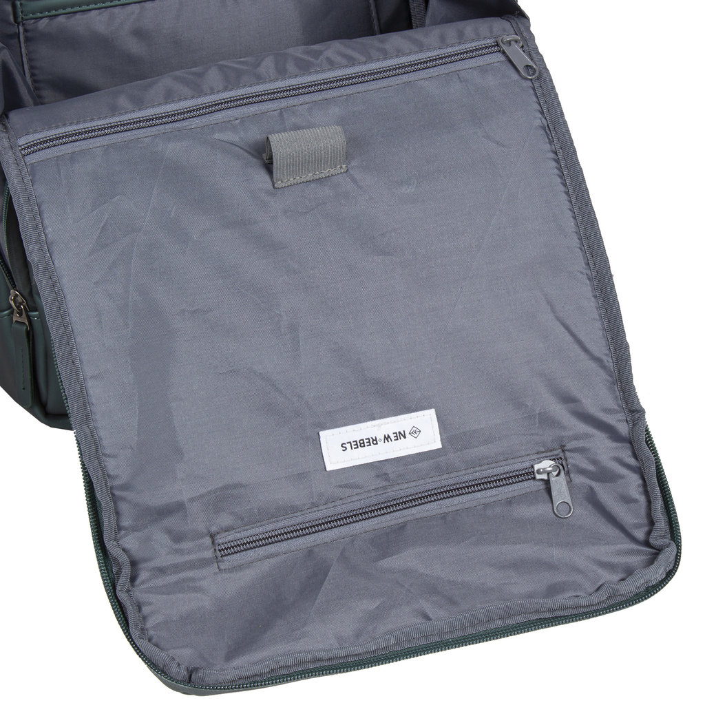New Rebels New Rebels ® Harper - Rucksack - Laptoptasche- 18 Liter - Dunkelgrün - Metallic
