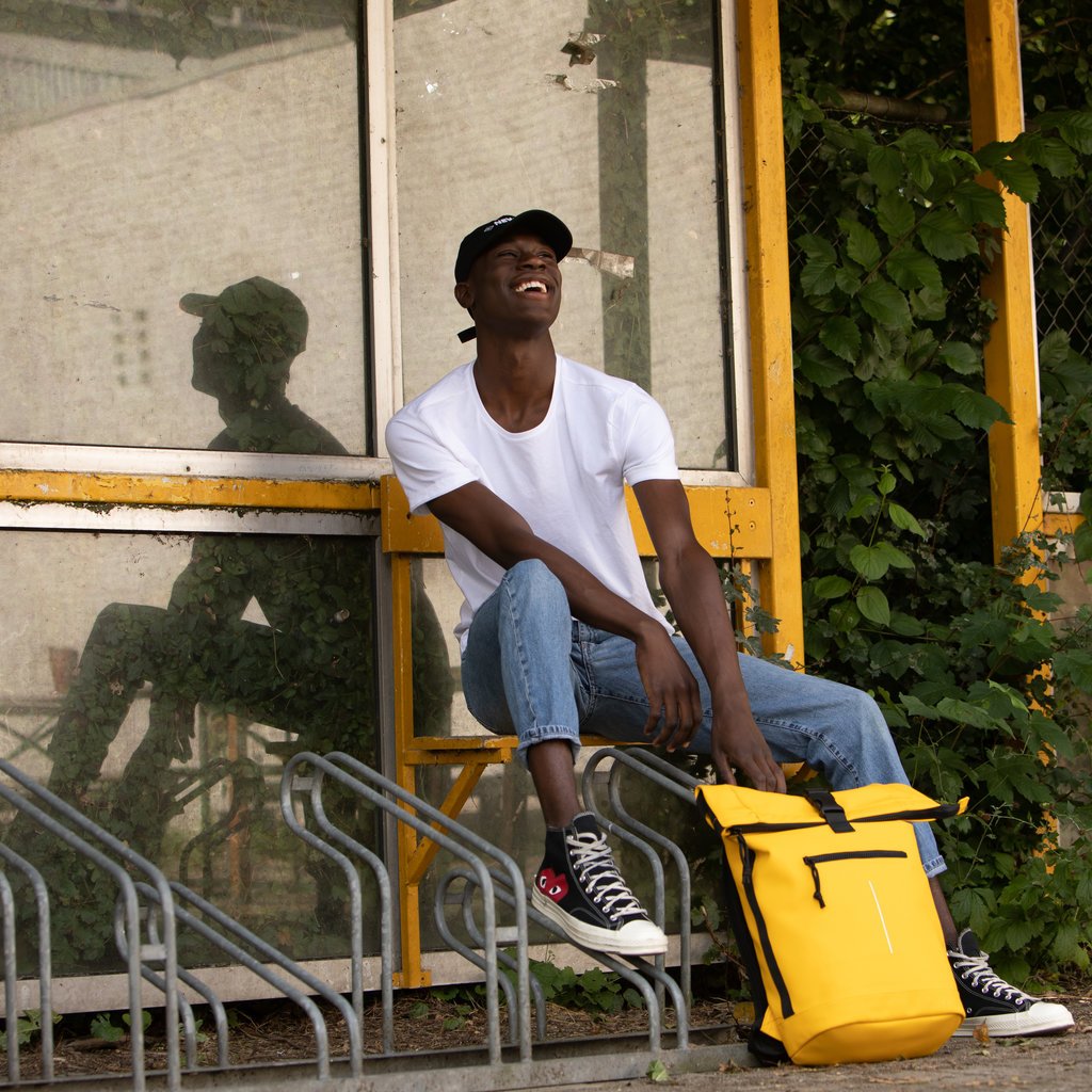 New Rebels New Rebels Mart New York Yellow 21L Backpack Rolltop Water Repellent Laptop 15.6"