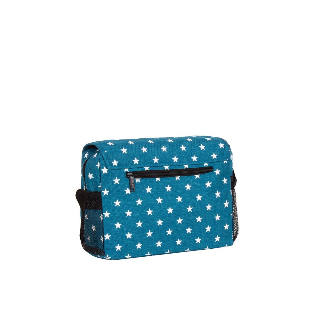 New Rebels ® Star25 - Medium Schoudertas  A5 - Crossbodytas met flap -  new blue with stars