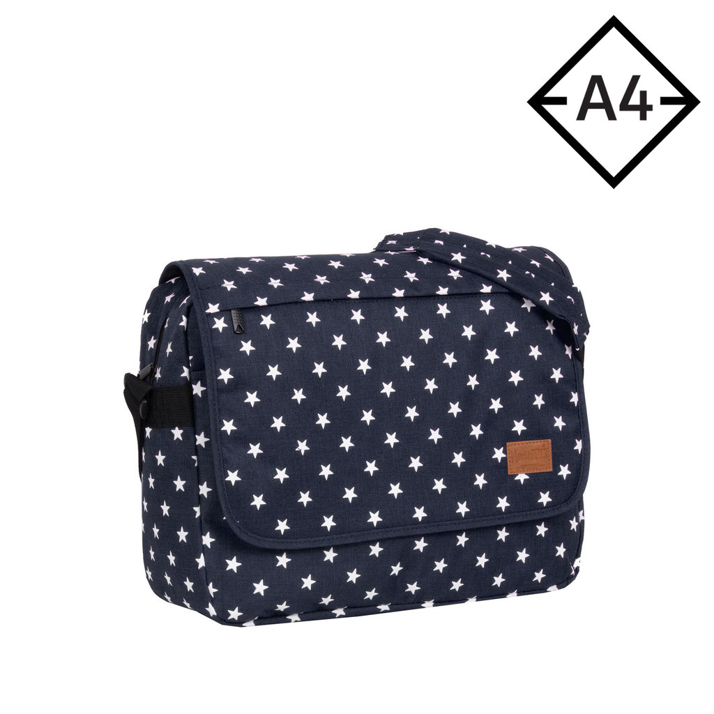 New Rebels ® Star26 - Medium Schoudertas  A4 - Crossbodytas met flap - with stars -  shadow blue with stars