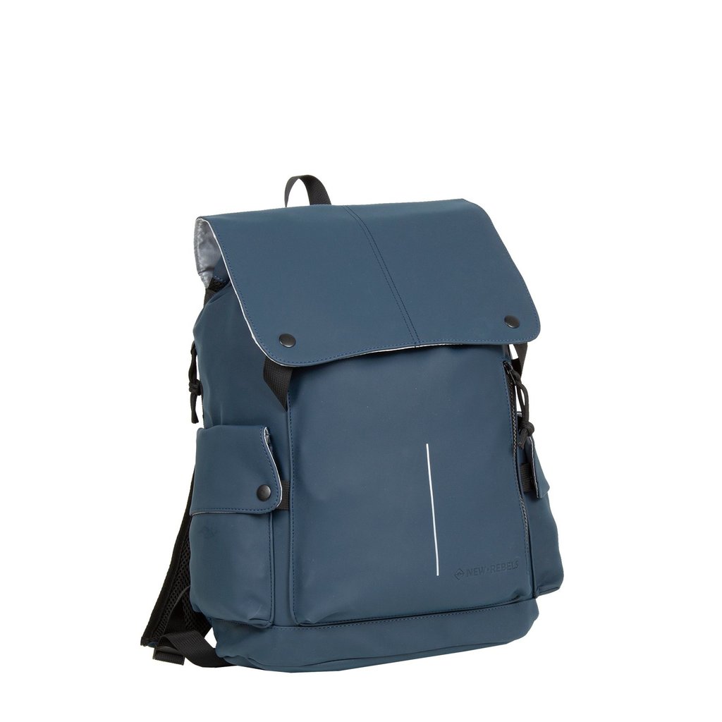 New Rebels ® Mart - Pu - Laptop - Rucksack - Wasserfest - Marineblau