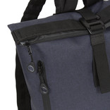 New-Rebels® Roll-Top - Backpack - Waterproof - Grijs - 7 Liter - Rugtas - Rugzak - Navy Blue