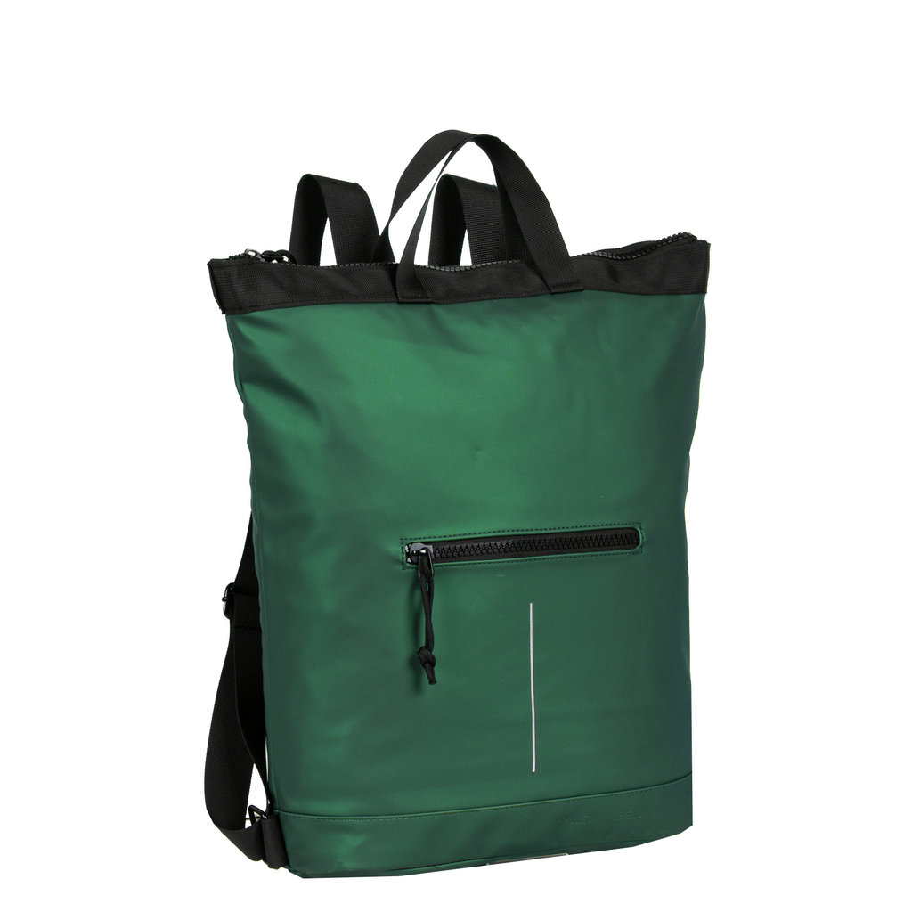 New Rebels ® Mart - Top Zip - Waterafstotend -  Rugtas - Laptoptas 14Inch. - Shopper - Metallic Green