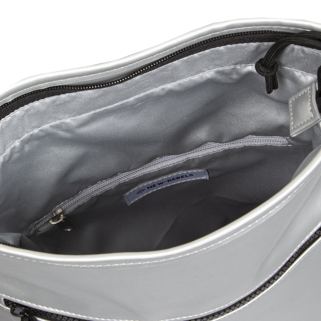 New Rebels New Rebels Mart Los Angeles Metallic Silver 7L Rolltop Backpack Water Repellent