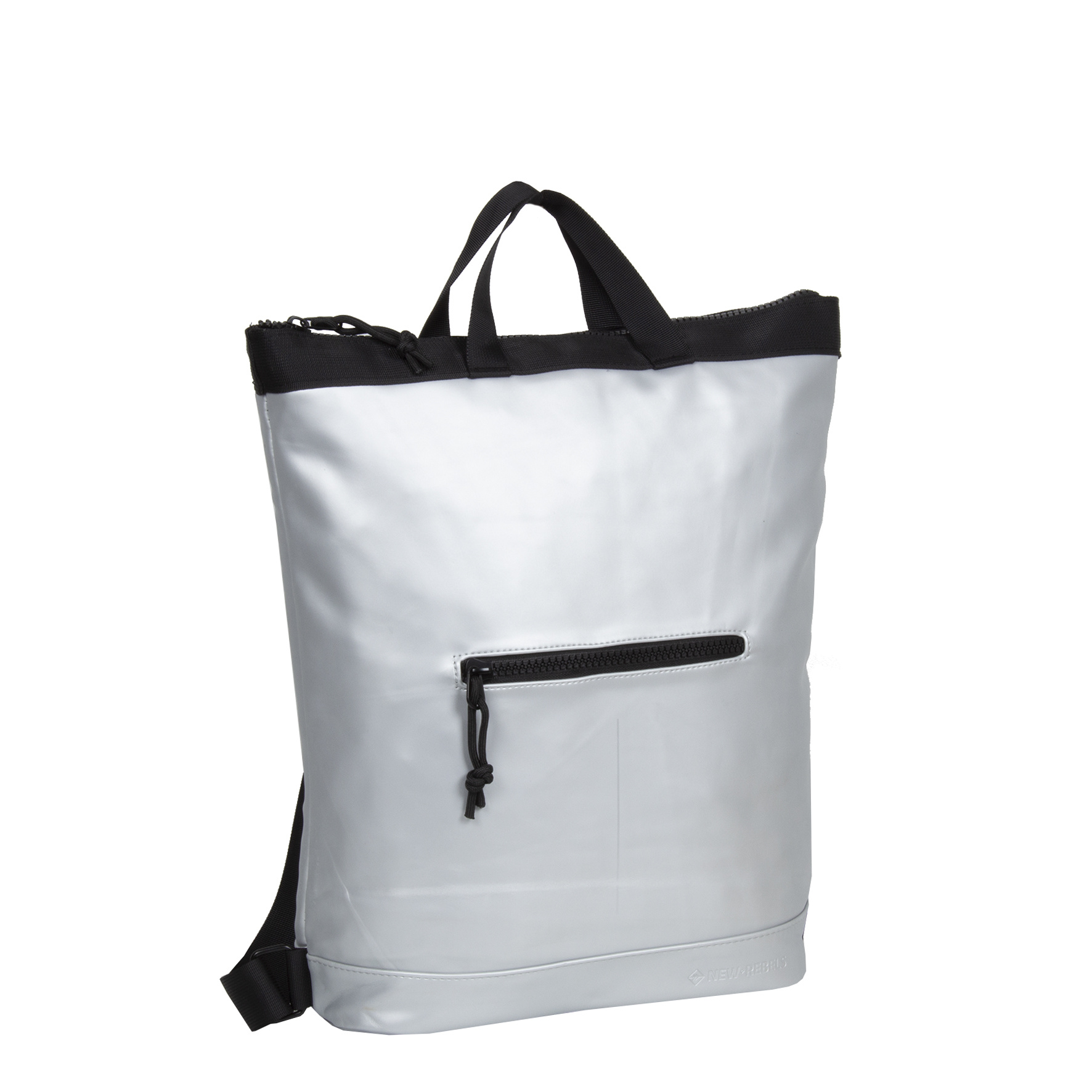 New Rebels ® Mart - Top Zip - Waterafstotend - Rugtas - Laptoptas 14Inch. - Shopper - Silver Shopper