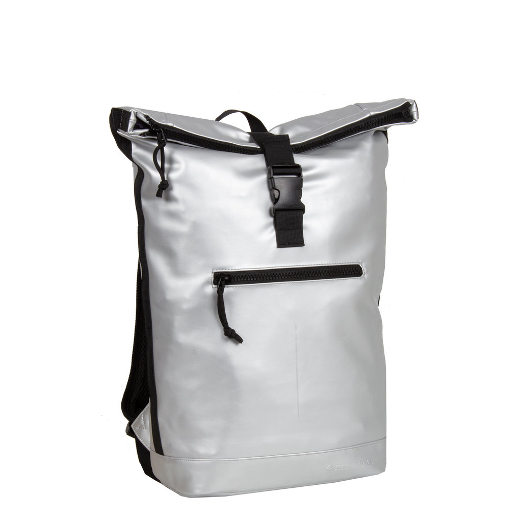 New Rebels New Rebels Mart New York Metallic Zilver 21L Rugtas Rolltop Waterafstotend Laptop 15.6"