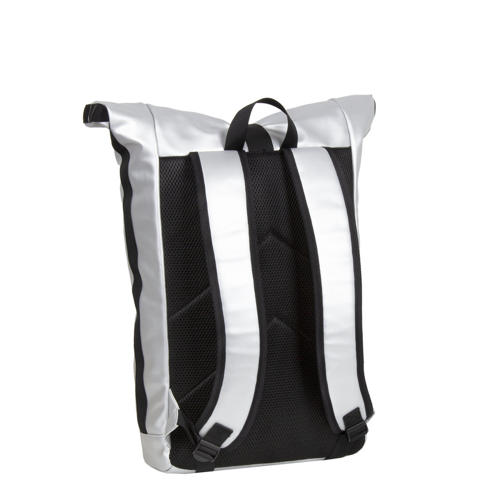 New Rebels Mart New York Silver 19L Backpack Rolltop Water Repellent Laptop 15.6