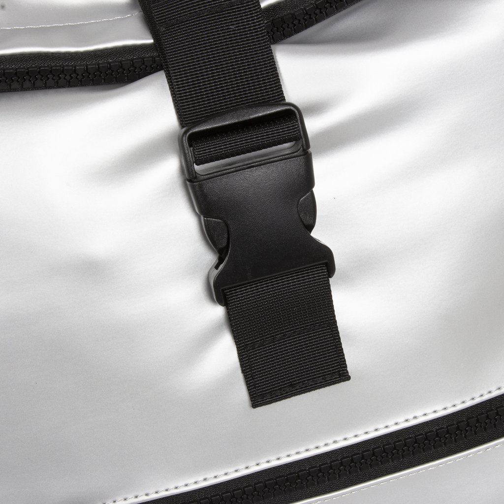 New Rebels New Rebels Mart New York Metallic Silver 21L Backpack Rolltop Water Repellent Laptop 15.6"