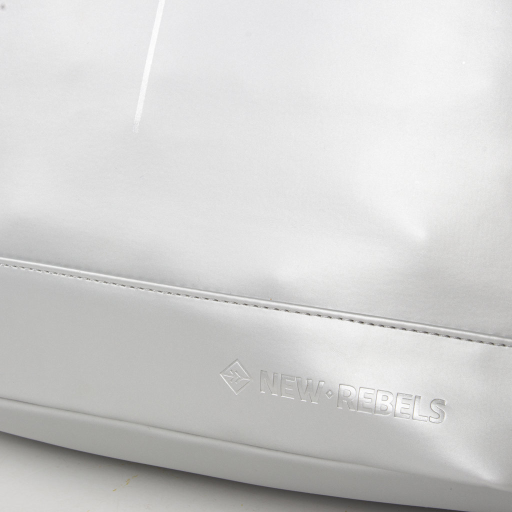 New Rebels New Rebels Mart New York Metallic Silver 21L Backpack Rolltop Water Repellent Laptop 15.6"
