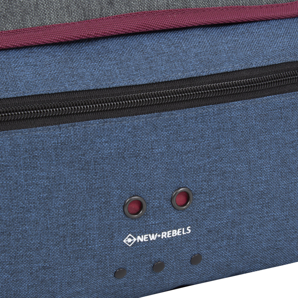 New Rebels New Rebels ® Morris Schoudertas Medium Flap Navy 2Tone 30X12X23CM