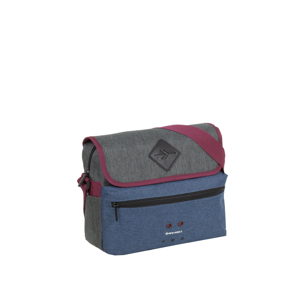 New Rebels ® Morris Umhängetaschebag Medium Mit Überschlag Navy 2Tone 30X12X23Cm