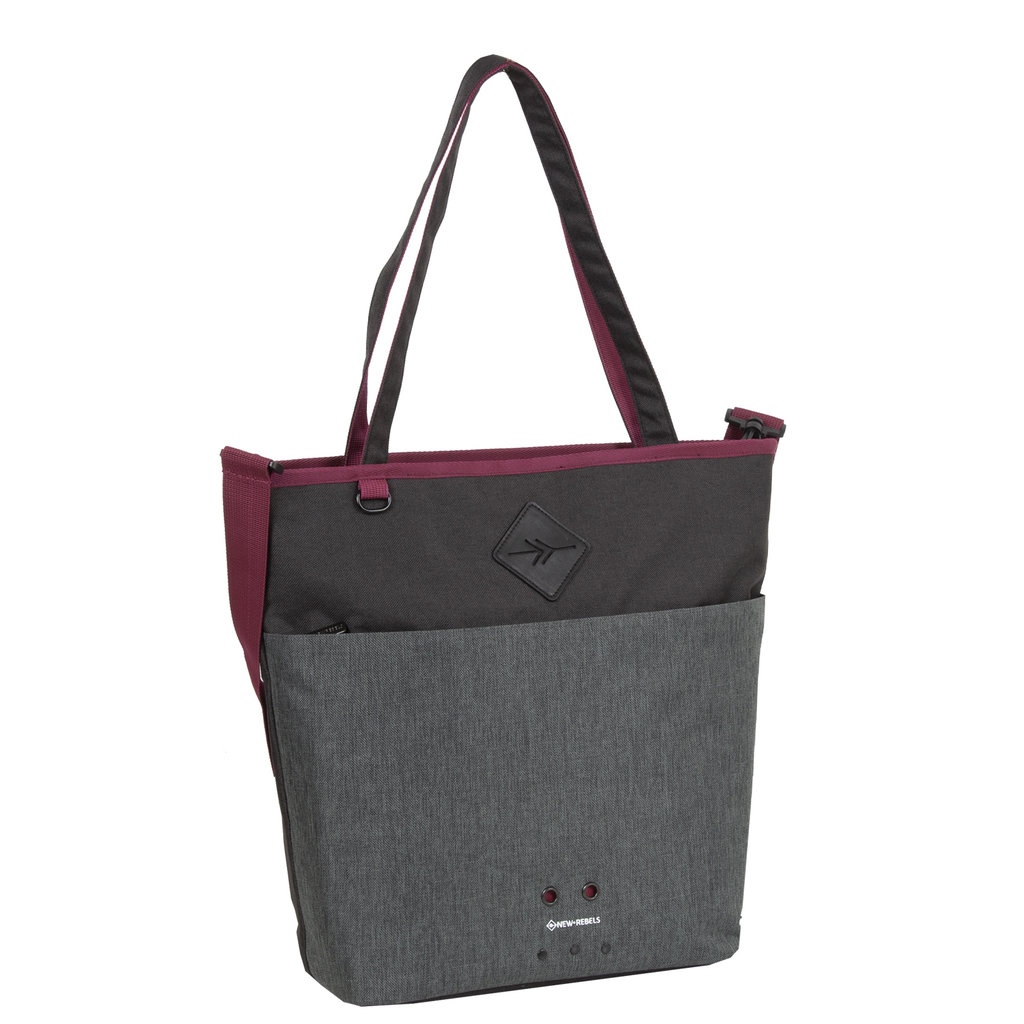 New Rebels New Rebels ® Morris Shopper Zwart 2Tone 43X16X37CM