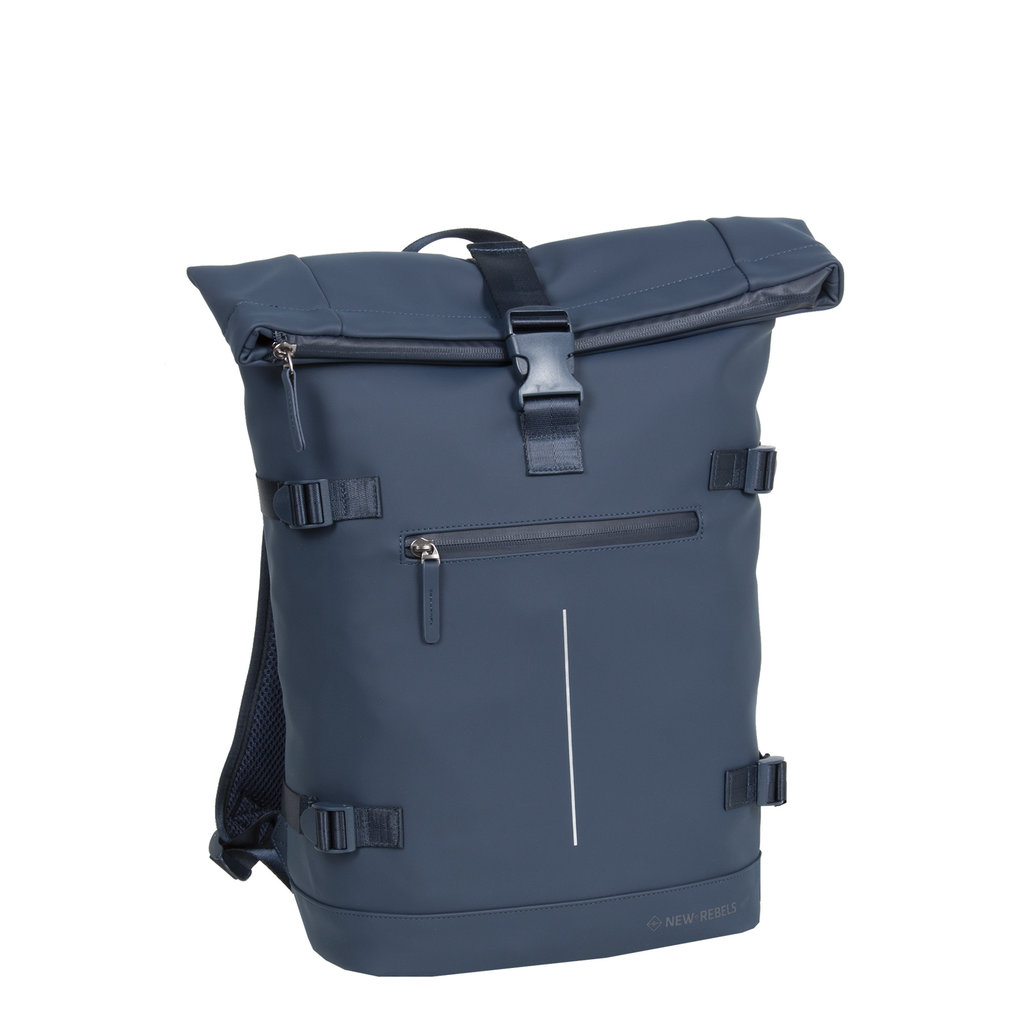 New Rebels ® William -Rolltop - Rugzak - Donkerblauw - 17L  -  Waterafstotende Rugtas