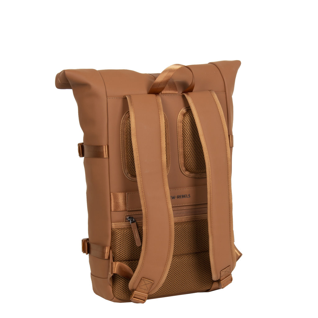 New Rebels ® William -Rolltop - Rugzak - Cognac - 17L  -  Waterafstotende Rugtas