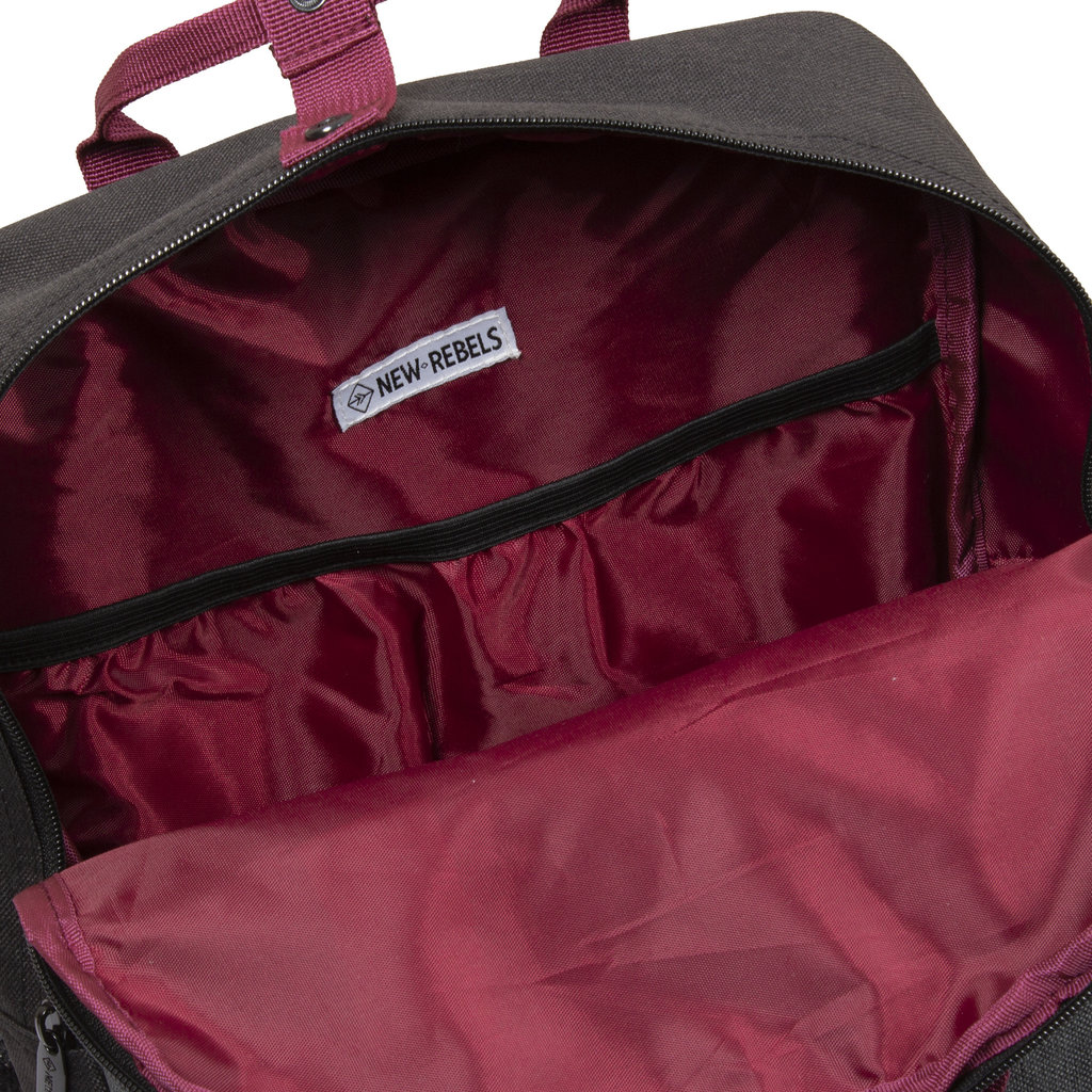 New Rebels ® 	Morris - Backpack Black 2Tone 10L 26X10X35CM