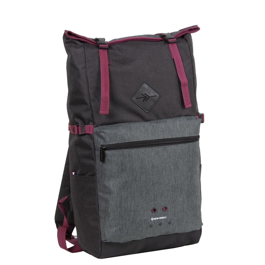New Rebels New Rebels ® Morris Big Rolltop Rucksack Schwarz 2Tone 16L 27X15X47Cm