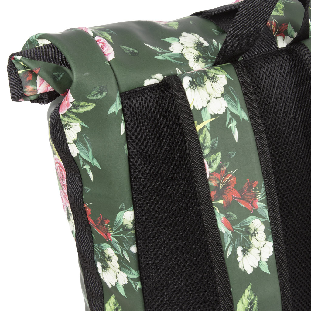 New Rebels ® Mart - Rolltop - Backpack - Water repellent  - Flower Dark  - Large II