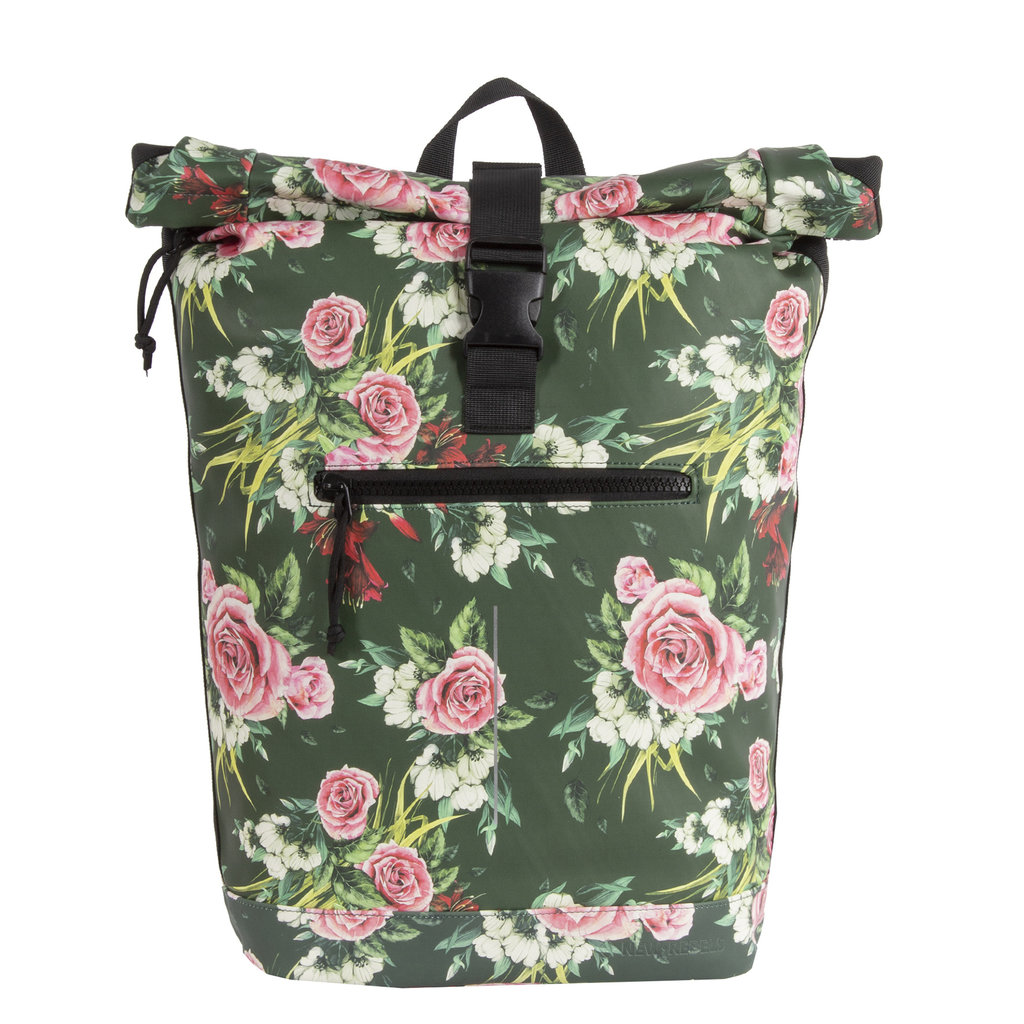 New Rebels ® Mart - Rolltop - Backpack - Water repellent  - Flower Dark  - Large II