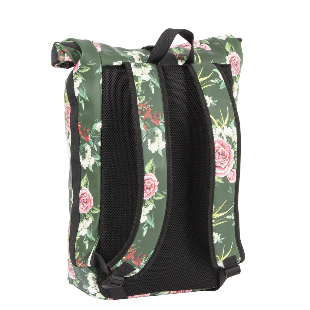 New Rebels ® Mart - Rolltop - Backpack - Water repellent  - Flower Dark  - Large II